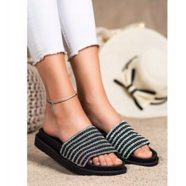 SHELOVET Papuci Pe Platforma Cu Zirconiu Cubic negru 1