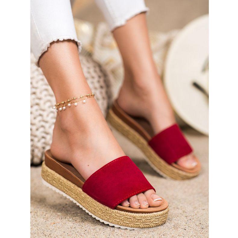 SHELOVET Papuci clasici pe platformă roșu 1