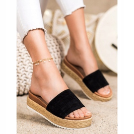 SHELOVET Papuci clasici pe platformă negru 1