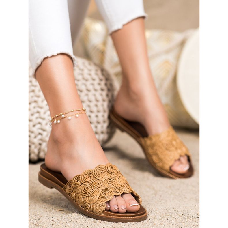 SHELOVET Papuci împletiti maro 1