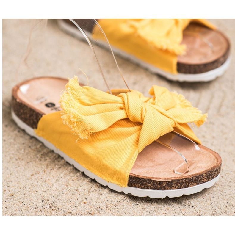 Forever Folie Papuci textile confortabili galben 2 Forever Folie Papuci textile confortabili galben 2