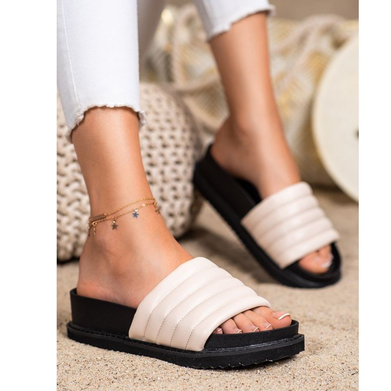 Seastar Papuci din piele ecologică ușoară bej 1