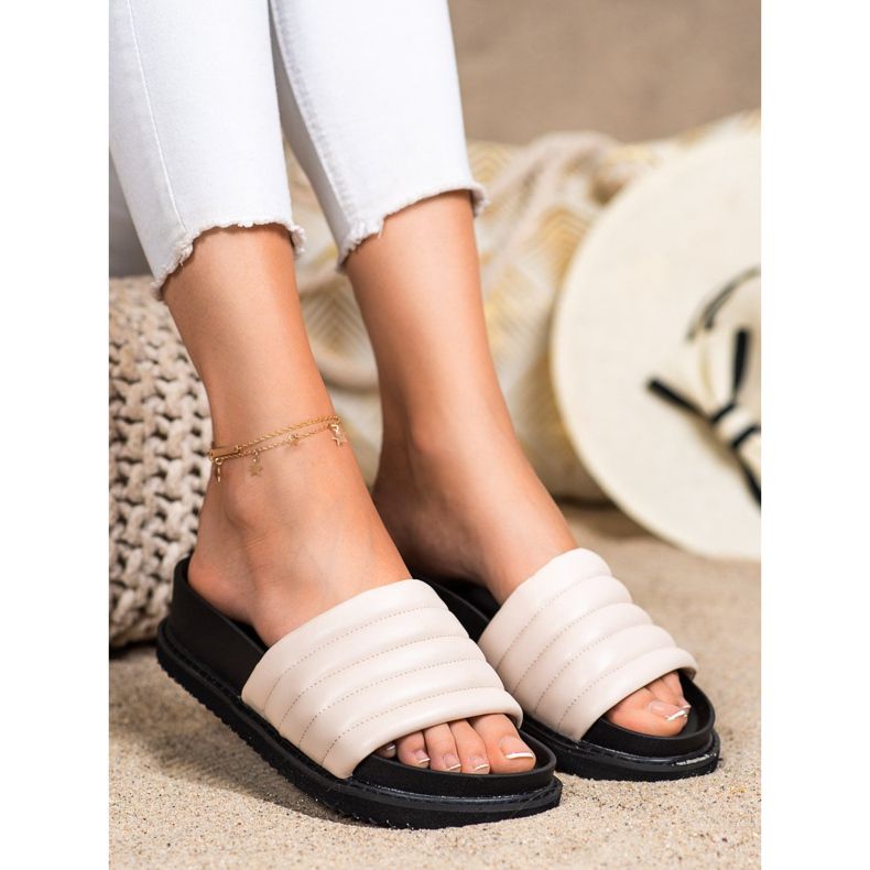 Seastar Papuci din piele ecologică ușoară bej 2