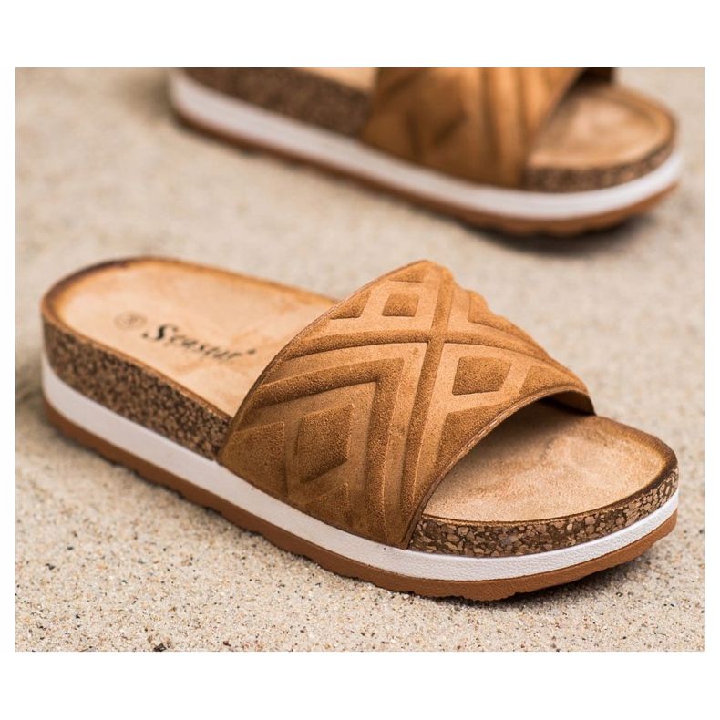 Seastar Papuci clasici din piele de căprioară maro 2