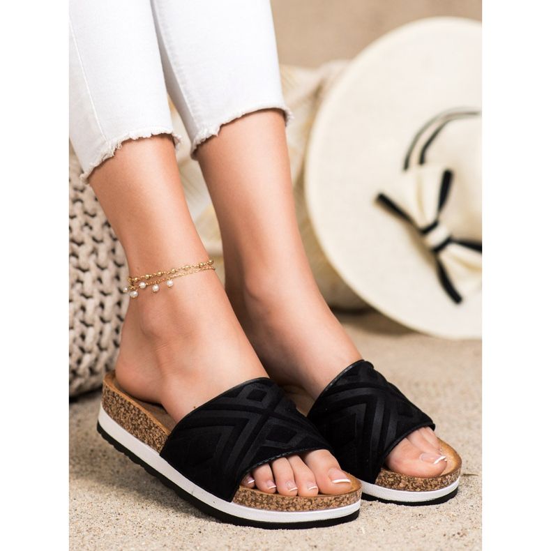 Seastar Papuci clasici din piele de căprioară negru 2