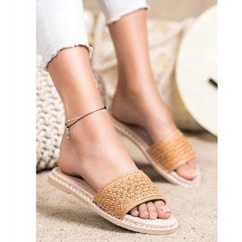 SHELOVET Papuci casual împletiți bej 1