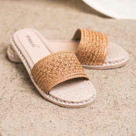 SHELOVET Papuci casual împletiți bej 2