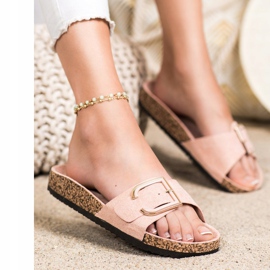 Anesia Paris Papuci casual din piele de căprioară roz 1