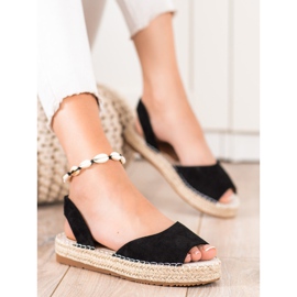 Ideal Shoes Espadrile alunecoase negru 1
