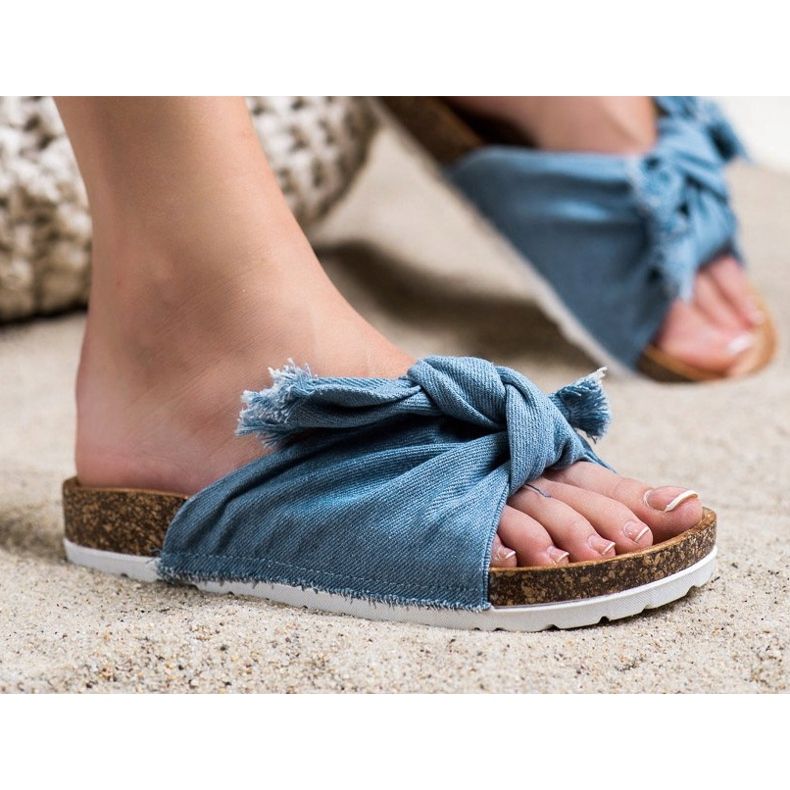 Forever Folie Papuci textile confortabili albastru 2