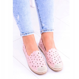 Balerini Lu Boo pentru femei Espadrile roz Flori Macarena 4