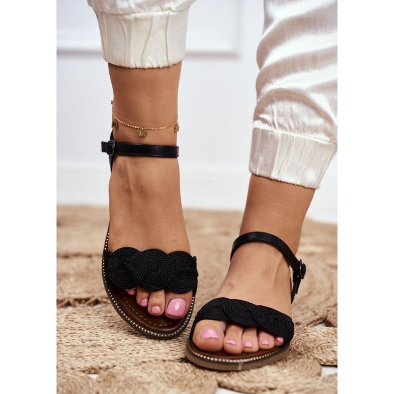 S.Barski Sandale plate pentru femei Negru Barski Humanity 5