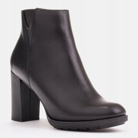 Marco Shoes Marco Boots botine din piele neagră negru 1