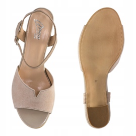 Marco Shoes Sandale bej 0624P din piele interesantă 2