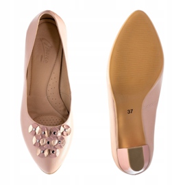 Marco Shoes Pompele roz 1120P cu un ornament floral 2