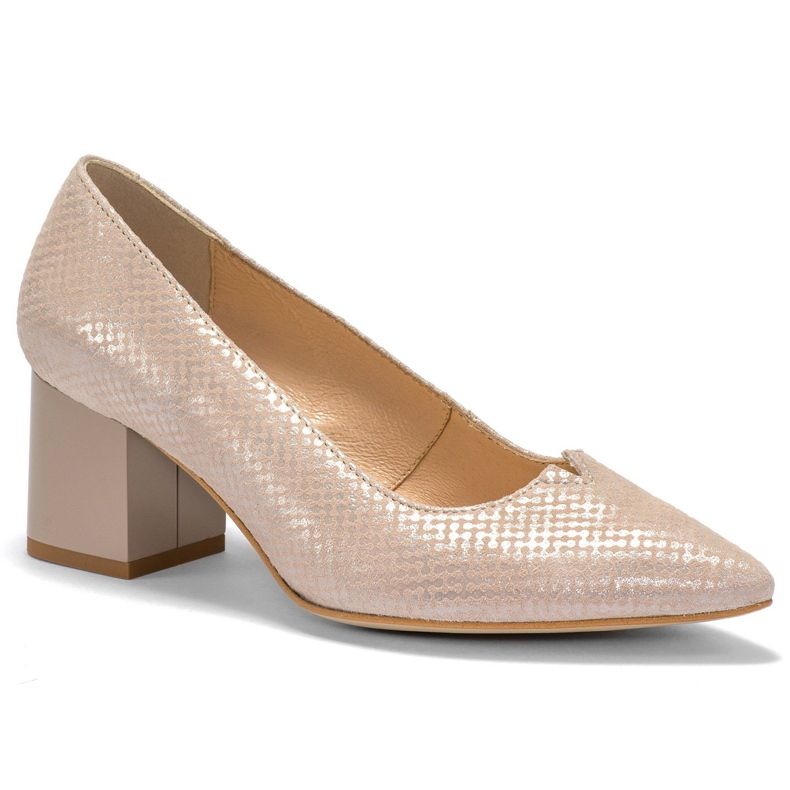 Marco Shoes Pantofi bej 1038P cu toc stabil 2