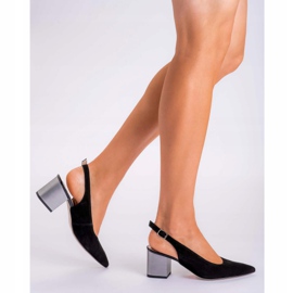 Marco Shoes Sandale negre 1191P cu curea și cataramă negru 1