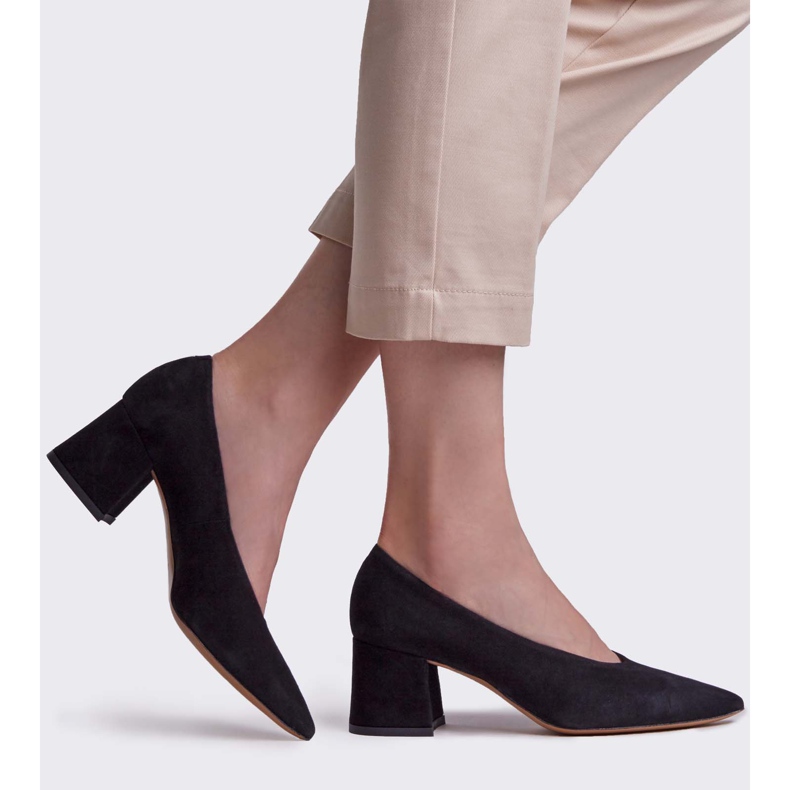 Marco Shoes Pompele elegante din piele de căprioară negre pentru femei negru 1