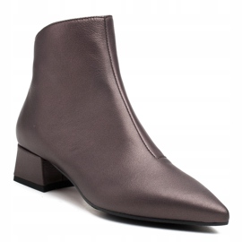 Marco Shoes Cizme Marco 1288B cu tocuri mici din piele maro 1