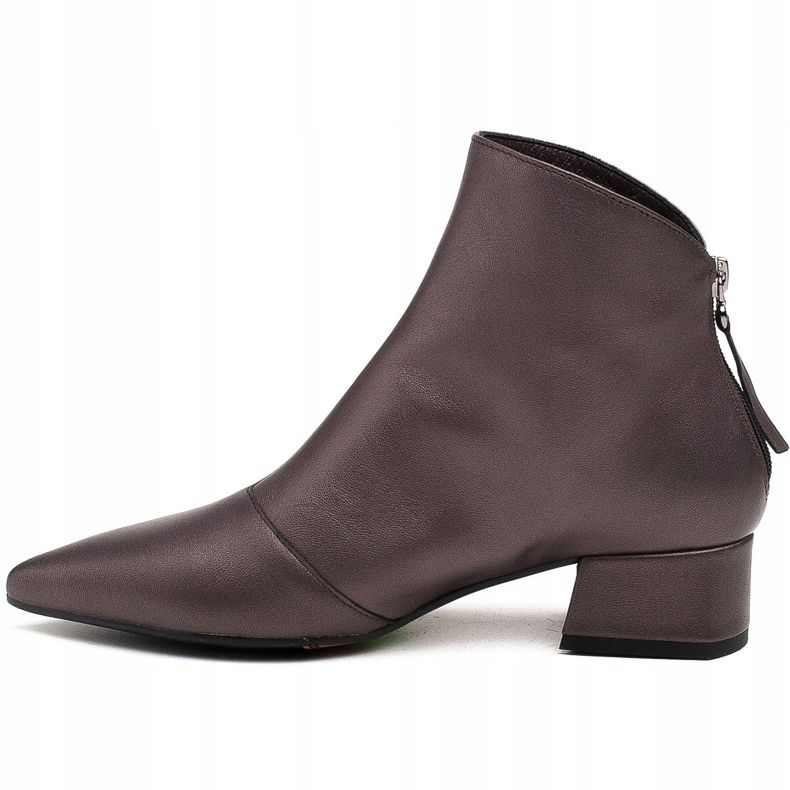 Marco Shoes Cizme Marco 1288B cu tocuri mici din piele maro 2