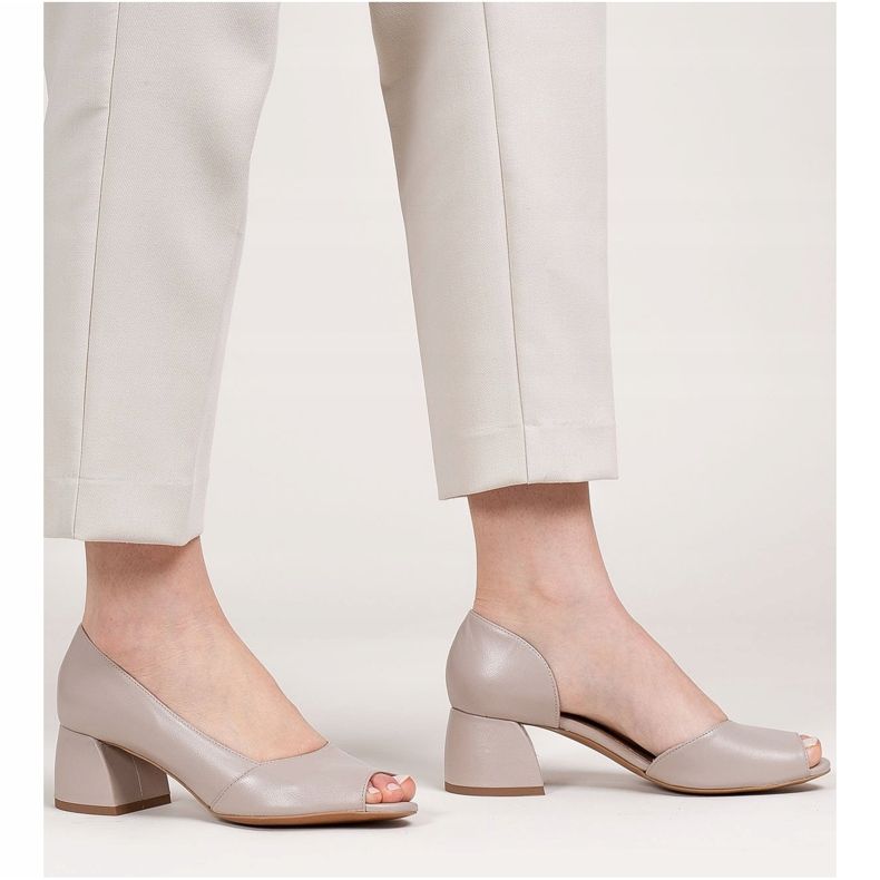 Marco Shoes Sandale din piele bej 1505P 1