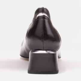 Marco Shoes Pompă de damă cu motiv floral pe toc mic negru 1