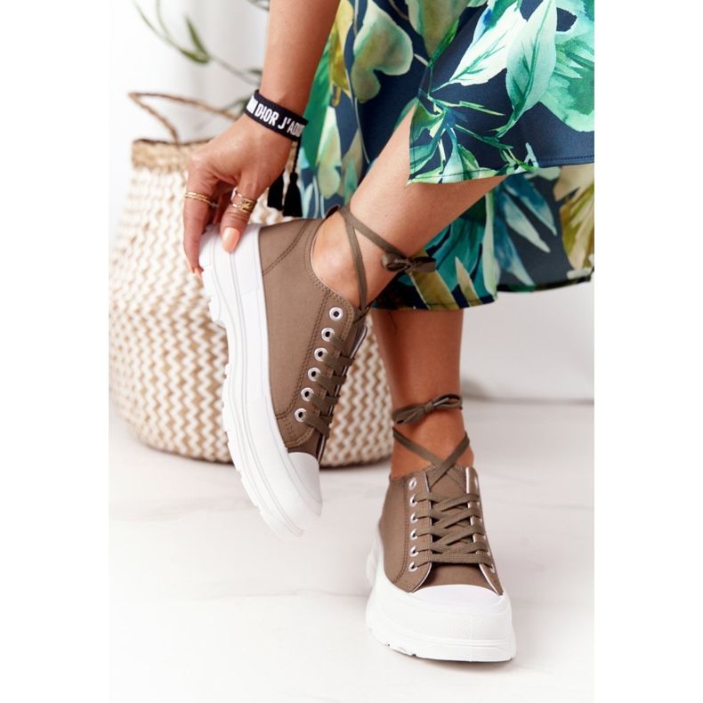 Adidași de damă pe platforma Green Travel Time verde 1 Adidași de damă pe platforma Green Travel Time verde 1