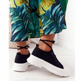 Adidași de damă pe platformă Black Travel Time negru 1