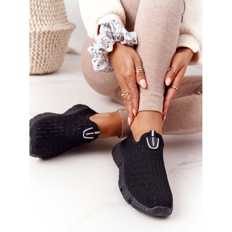 Pantofi sport pentru femei Slip-on Black Marathon negru 1