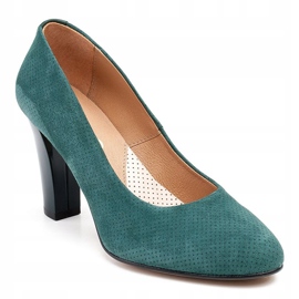 Marco Shoes Pompele verzi 777P din piele de antilopă unică cu puncte 3D verde 1