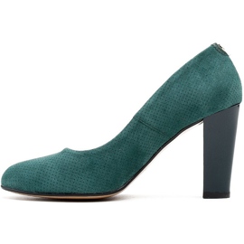 Marco Shoes Pompele verzi 777P din piele de antilopă unică cu puncte 3D verde 2