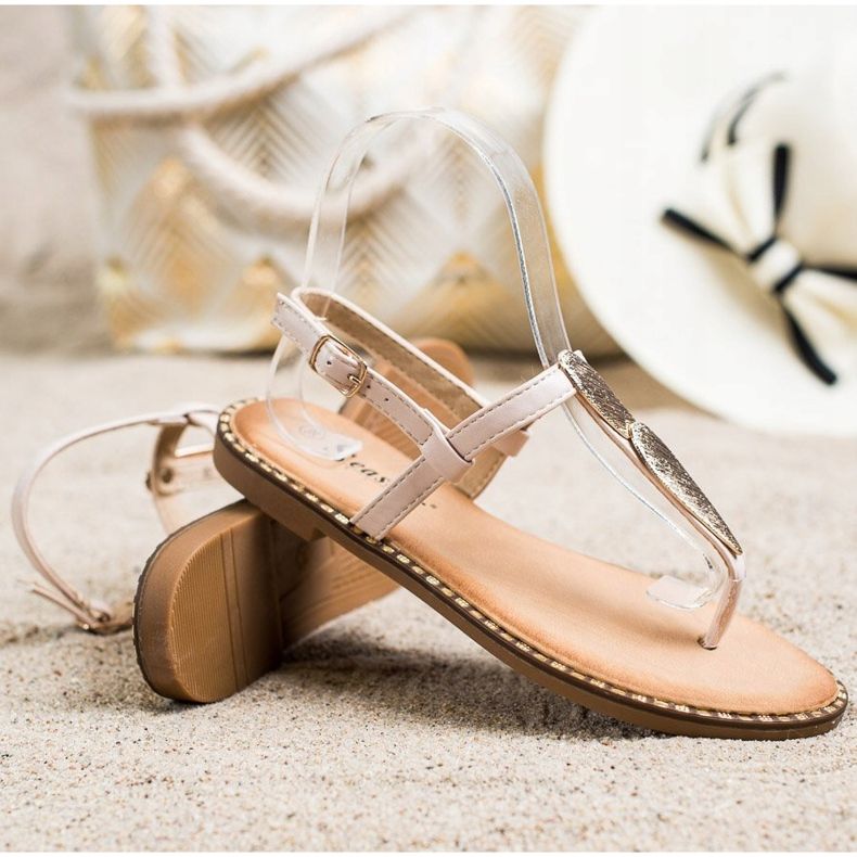 Seastar Sandale cu flip-flops cu ornament bej 1