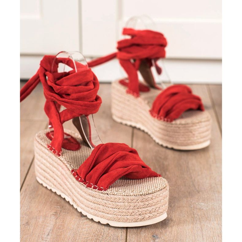 Seastar Sandale legate pe o platformă înaltă roșu 1