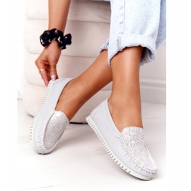 Mocasini din piele pentru femei S.Barski 97630 Gri 1