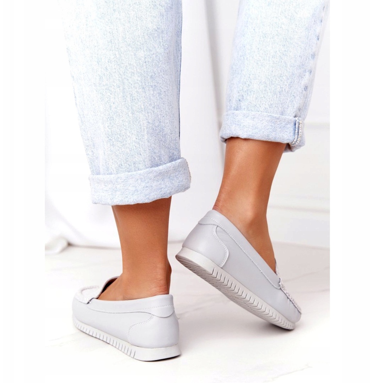 Mocasini din piele pentru femei S.Barski 97630 Gri 2