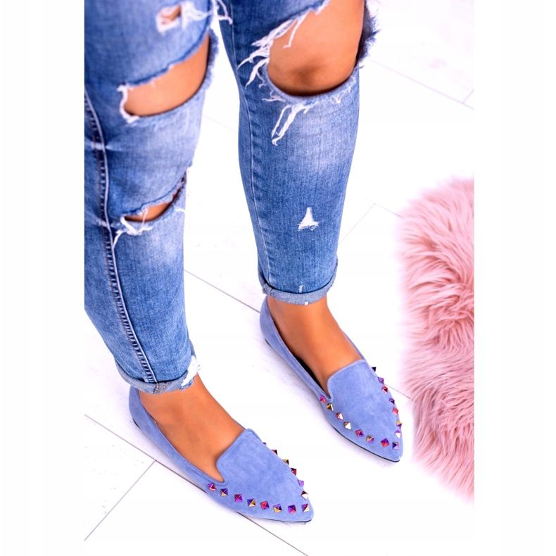 Lu Boo Blue Lords Iridescent Jets Suede Spike 128-A5 albastru 5 Lu Boo Blue Lords Iridescent Jets Suede Spike 128-A5 albastru 5