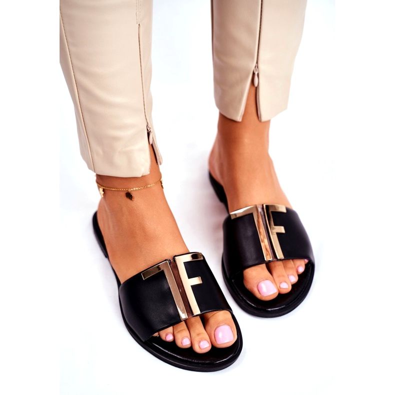 Papuci de damă eleganți negri Nicole Dilmah negru 3