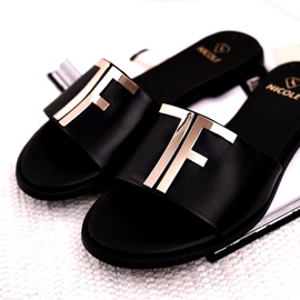 Papuci de damă eleganți negri Nicole Dilmah negru 5