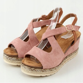 Espadrile roz pe pene roz YL90 Roz 1