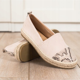 Bestelle Espadrile cu insert cu imprimeu șarpe bej 1