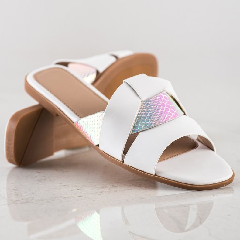 SHELOVET Papuci cu insert Holo alb 1