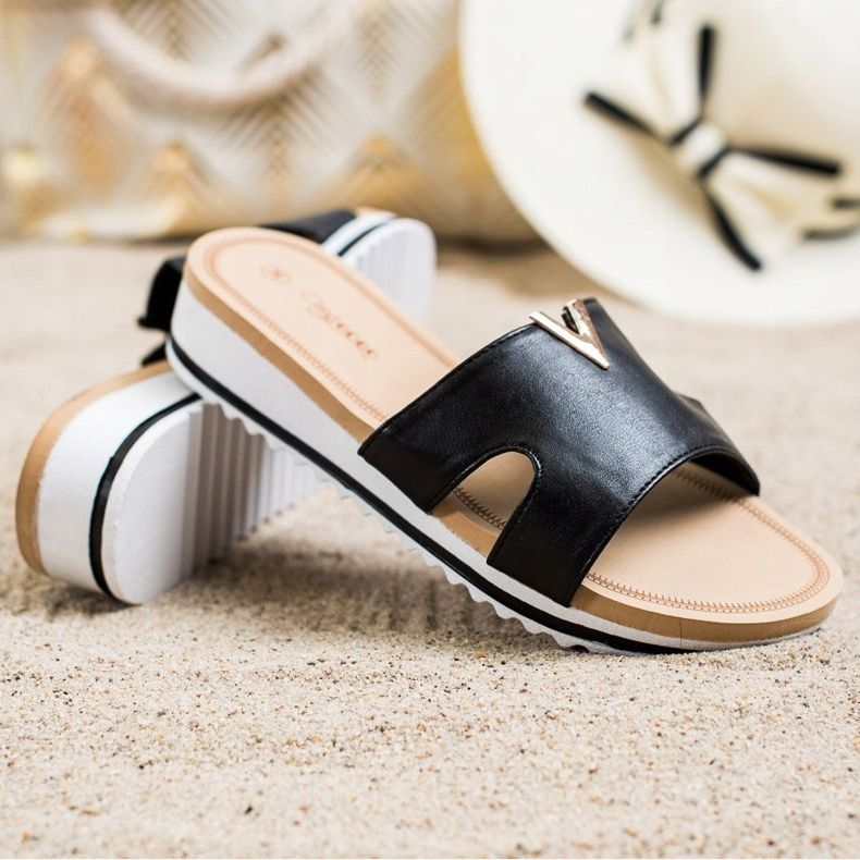 Groto Gogo Papuci confortabili clasici negru 1