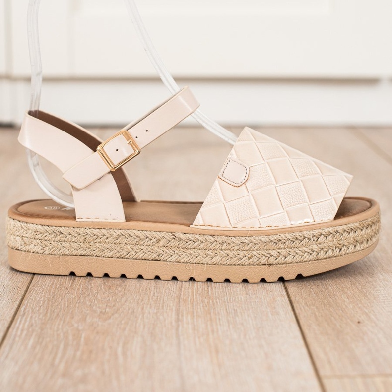 SHELOVET Sandale Espadrile Cu Piele Eco bej 1