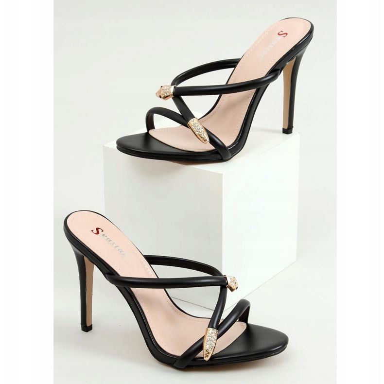 Papuci negri M311P negri pe un știft negru 1