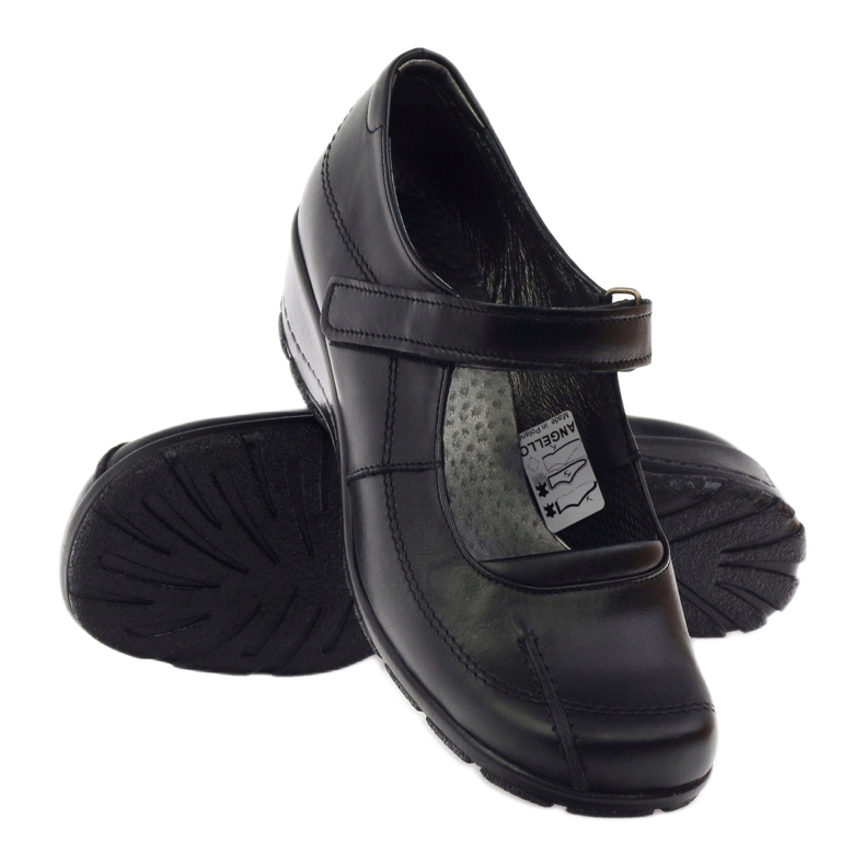 Pompi pe pană piele naturală Angello 371 negru 3