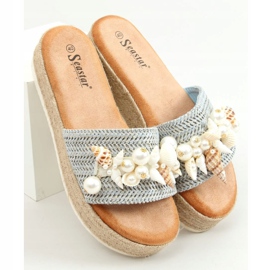 Espadrile albastre cu scoici CK117P Albastru 1