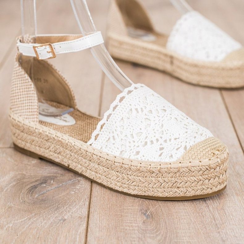 Sixth Sense Espadrile cu insertie din dantela alb 1 Sixth Sense Espadrile cu insertie din dantela alb 1