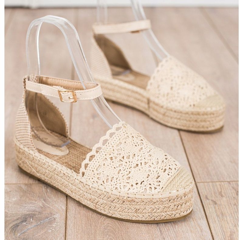 Sixth Sense Espadrile cu insertie din dantela bej 1 Sixth Sense Espadrile cu insertie din dantela bej 1