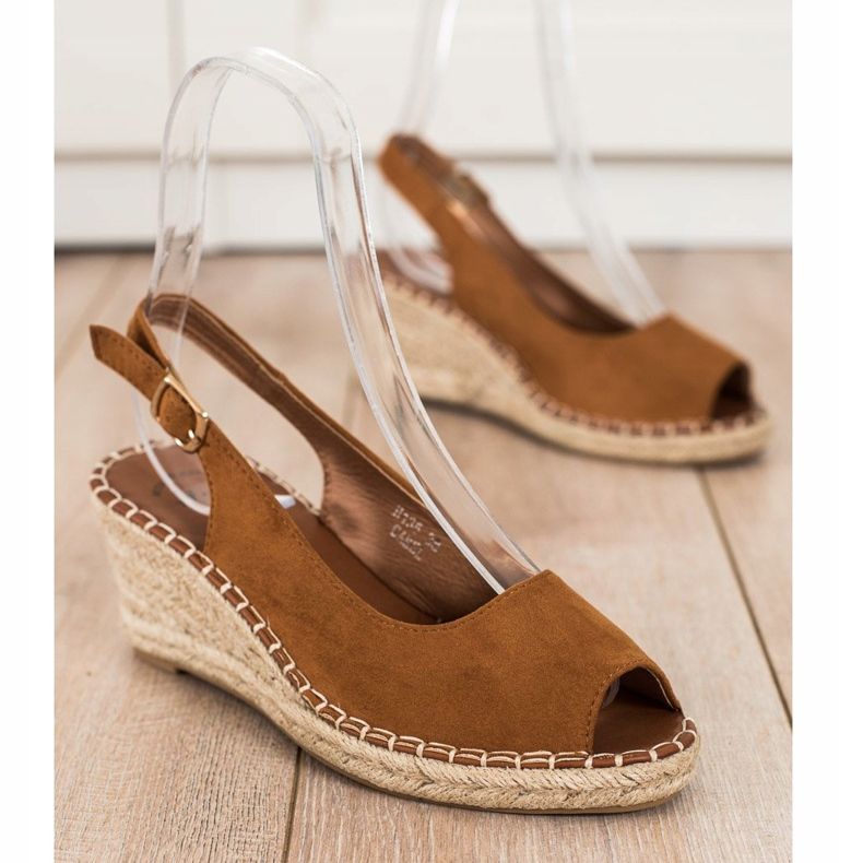 SHELOVET Sandale cu toc casual maro 1