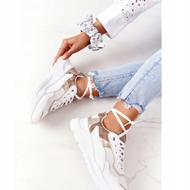 Încălțăminte sport pentru femei Adidași Alb și Auriu Melanie de aur 2